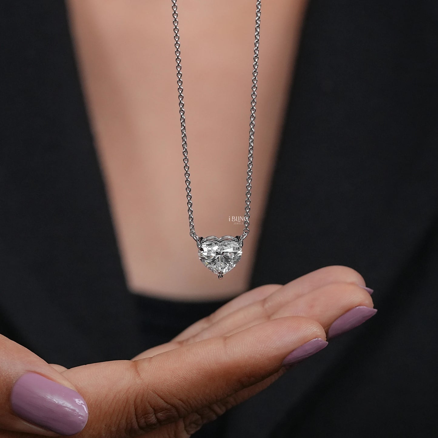 Heart Cut Lab Grown Diamond Solitaire Pendant