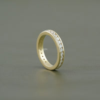 Round Diamond Channel Set Eternity Wedding Band