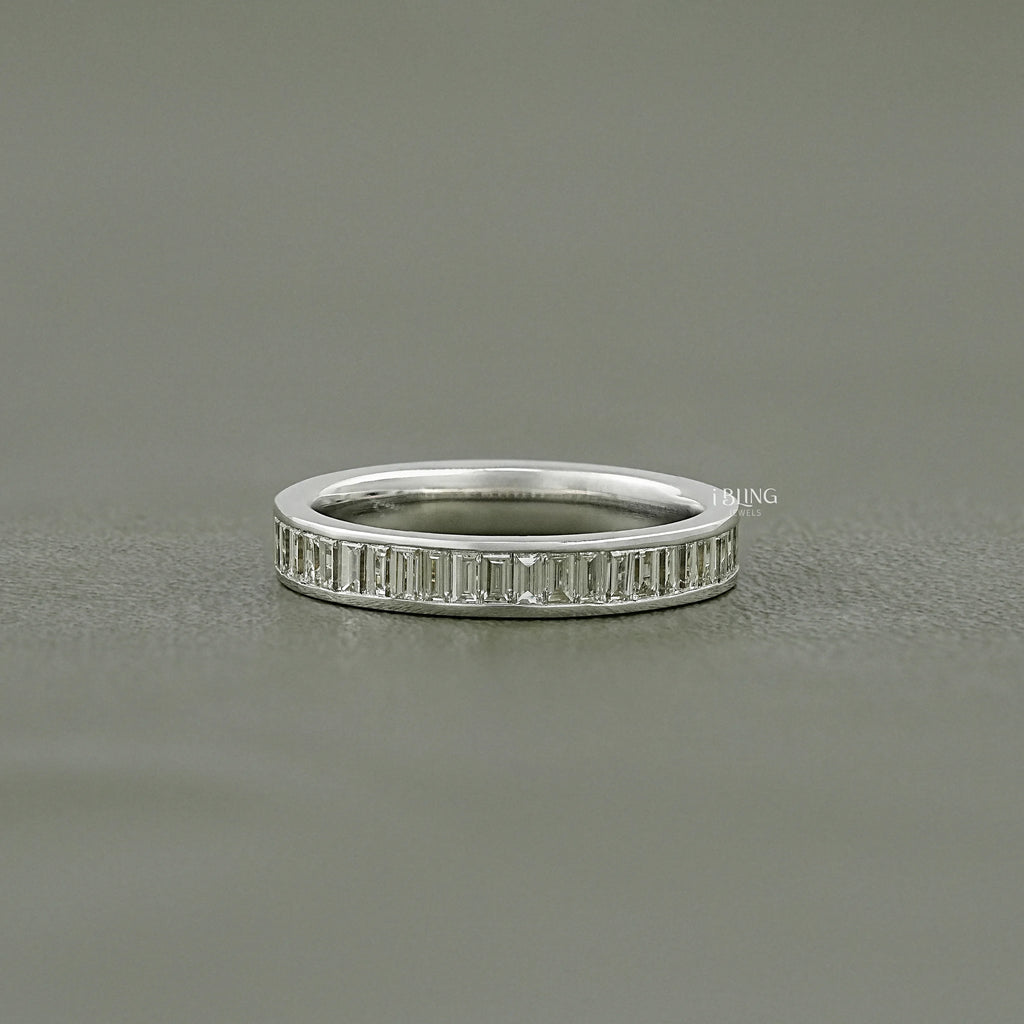 Baguette Cut Lab Diamond Full Eternity Wedding Band