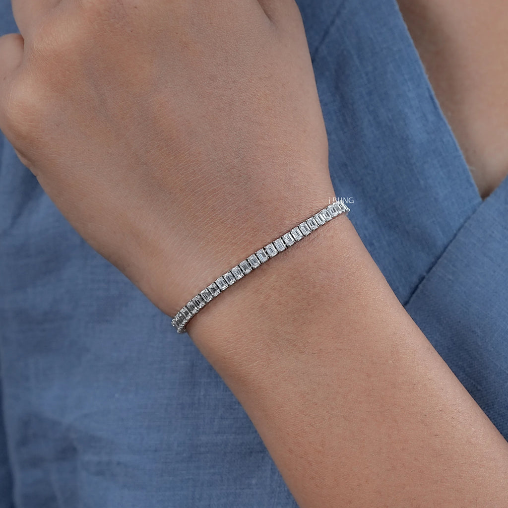 Emerald Lab Diamond Tennis Bracelet
