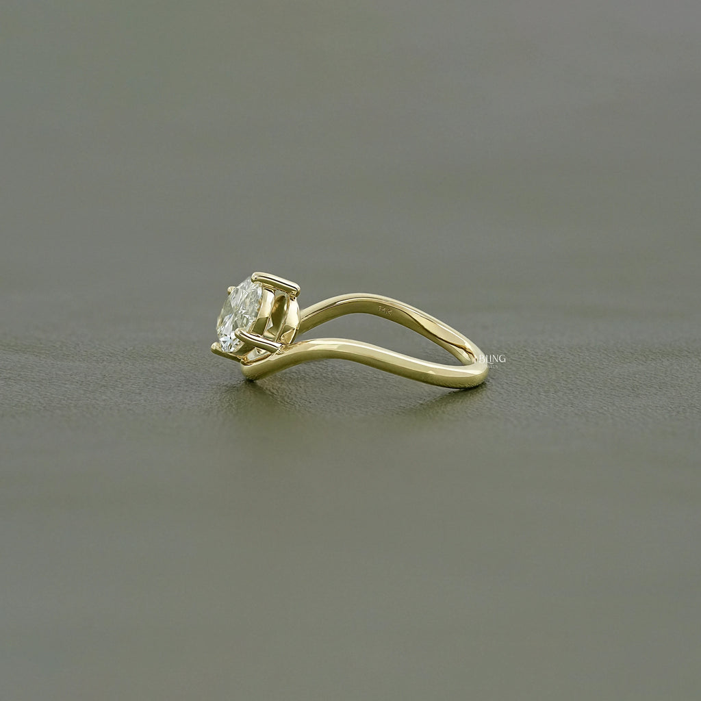 East West Oval Lab Diamond Solitaire Ring