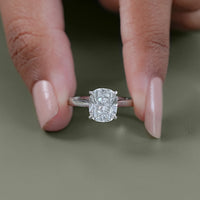 Old Mine Cushion Lab Diamond Solitaire Engagement Ring