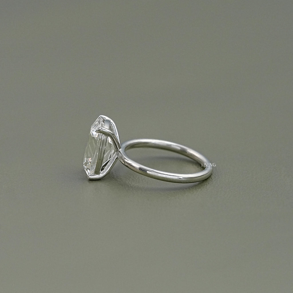 Elongated Old Mine Cushion Lab Diamond Engagement Ring