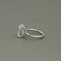 Elongated Old Mine Cushion Lab Diamond Engagement Ring