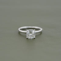 Cushion Cut Lab Diamond Solitaire Engagement Ring