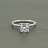 Cushion Cut Lab Diamond Solitaire Engagement Ring