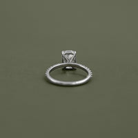 Elongated Old Mine Cushion Lab Diamond Ring