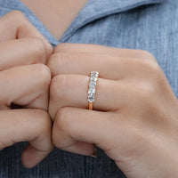 Seven Stone Old Mine Cushion Cut Wedding Band