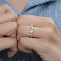 Seven Stone Old Mine Cushion Cut Wedding Band