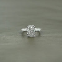 Vintage Cushion Cut Solitaire Accent Diamond Ring