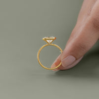 East West Cushion Cut Bezel Solitaire Engagement Ring