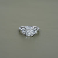 Cushion Cut Three Stone Diamond Engagement Ring