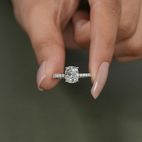 Elongated Cushion Diamond Engagement Ring