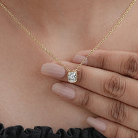 Cushion Cut Lab Diamond Bezel Set Necklace