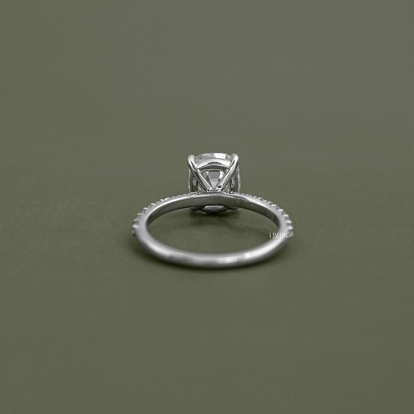 Elongated Cushion Diamond Engagement Ring Solitaire Ring