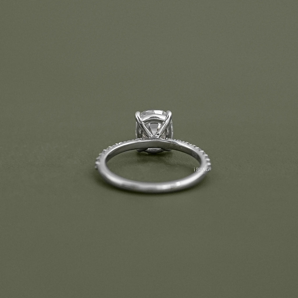 Elongated Cushion Diamond Engagement Ring