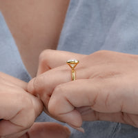 East West Cushion Cut Bezel Solitaire Engagement Ring