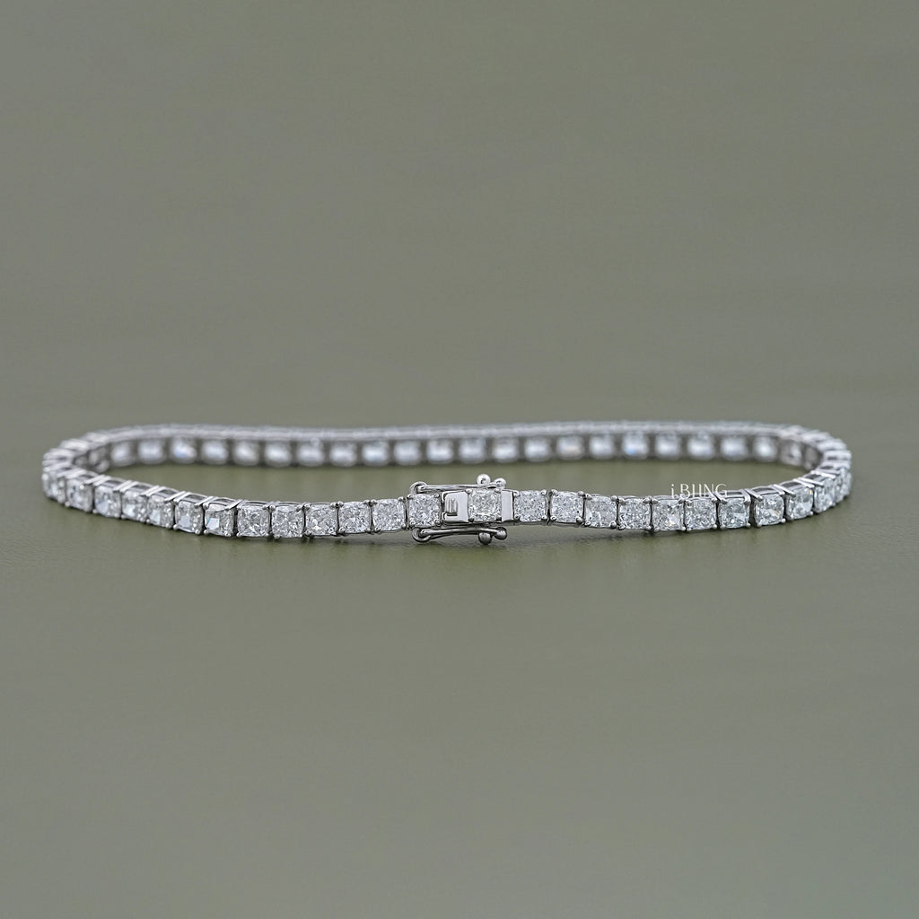 Lab Diamond Cushion Cut Tennis Bracelet