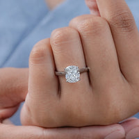 Old Mine Cushion Lab Diamond Solitaire Engagement Ring