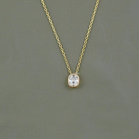 Cushion Cut Lab Diamond Bezel Set Necklace