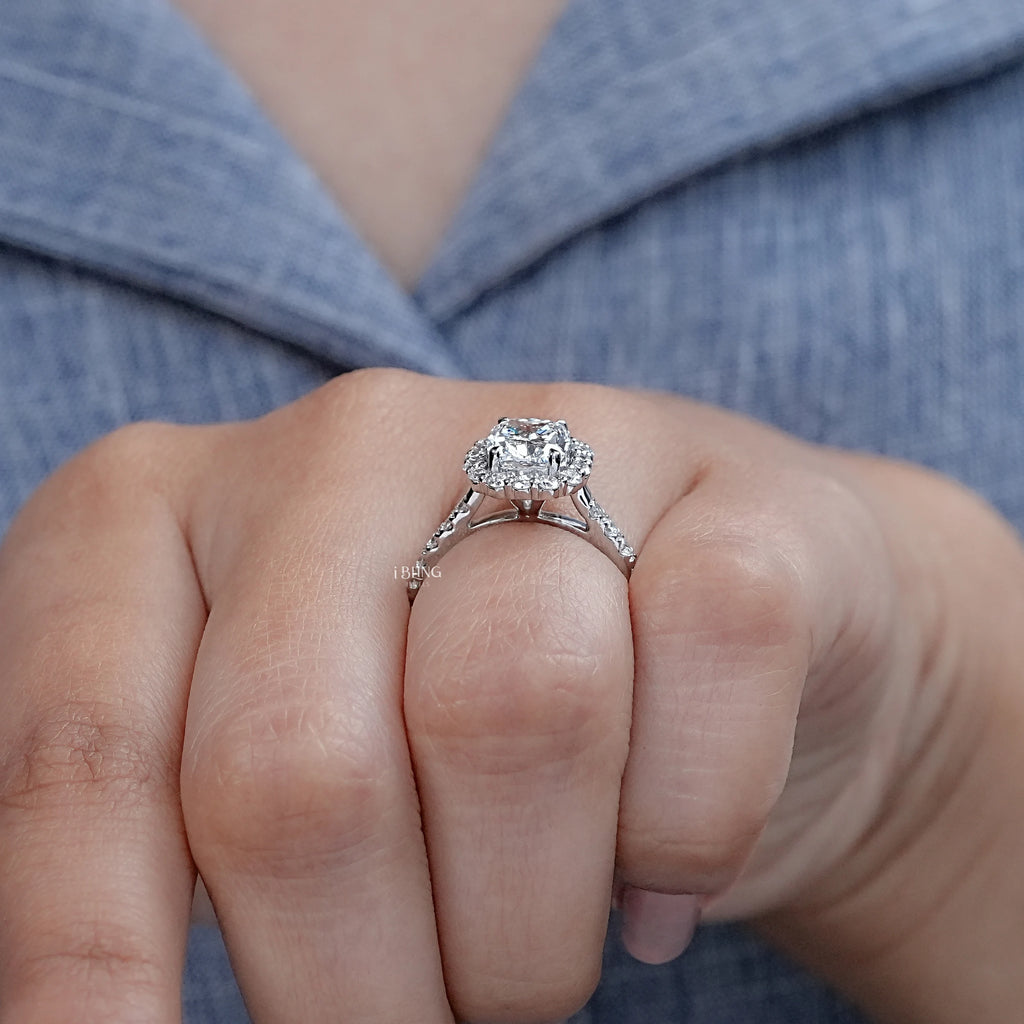 Cushion Lab Diamond Engagement Ring