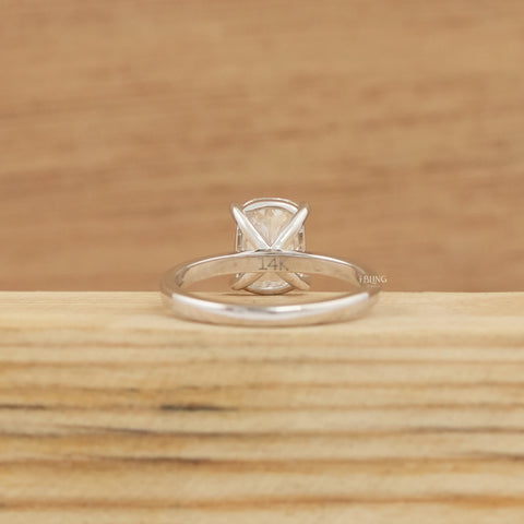 Elongated Cushion Lab Diamond Solitaire Engagement Ring