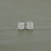 Cushion Cut Lab Diamond Push Back Stud Earrings