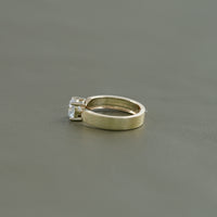 Old Mine Cushion Cut Lab Diamond Solitaire Ring