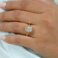 Square Old Mine Cushion Cut Solitaire Ring