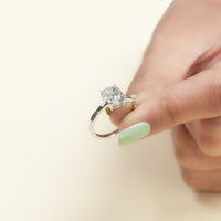 Old Mine Cushion Lab Diamond Solitaire Engagement Ring