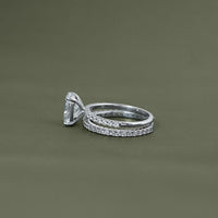 Cushion Cut Solitaire With Accent Bridal Ring Sets