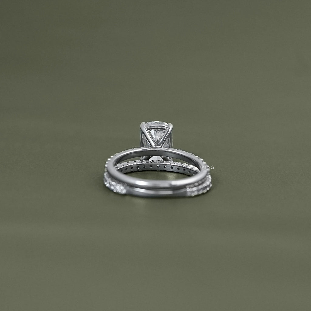 Cushion Cut Solitaire With Accent Bridal Ring Sets