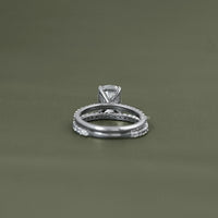 Cushion Cut Solitaire With Accent Bridal Ring Sets