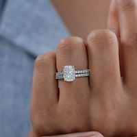 Cushion Cut Solitaire With Accent Bridal Ring Sets
