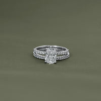 Cushion Cut Solitaire With Accent Bridal Ring Sets