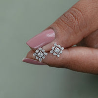 Round Cut Eco Friendly Diamond Dainty Stud Earrings