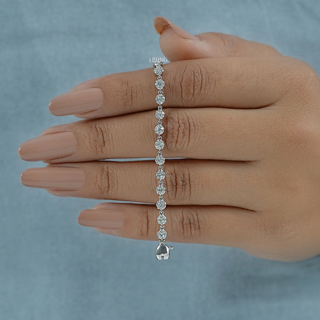 Old European Round Lab Diamond Tennis Bracelet