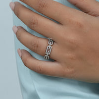Round Cut Lab Diamond Chain Link Ring