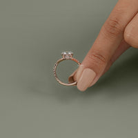 Round Curved Lab Diamond Accent Ring