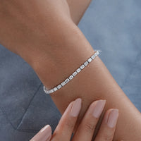 Emerald Cut Lab Grown Diamond Tennis Bracelet