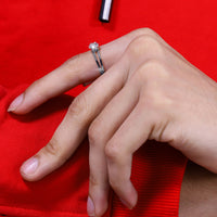 Double Band Round Brilliant Engagement Ring