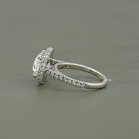 Double Halo East-West Oval Cut Ring