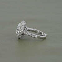 Double Halo Round Diamond Pave Set Ring