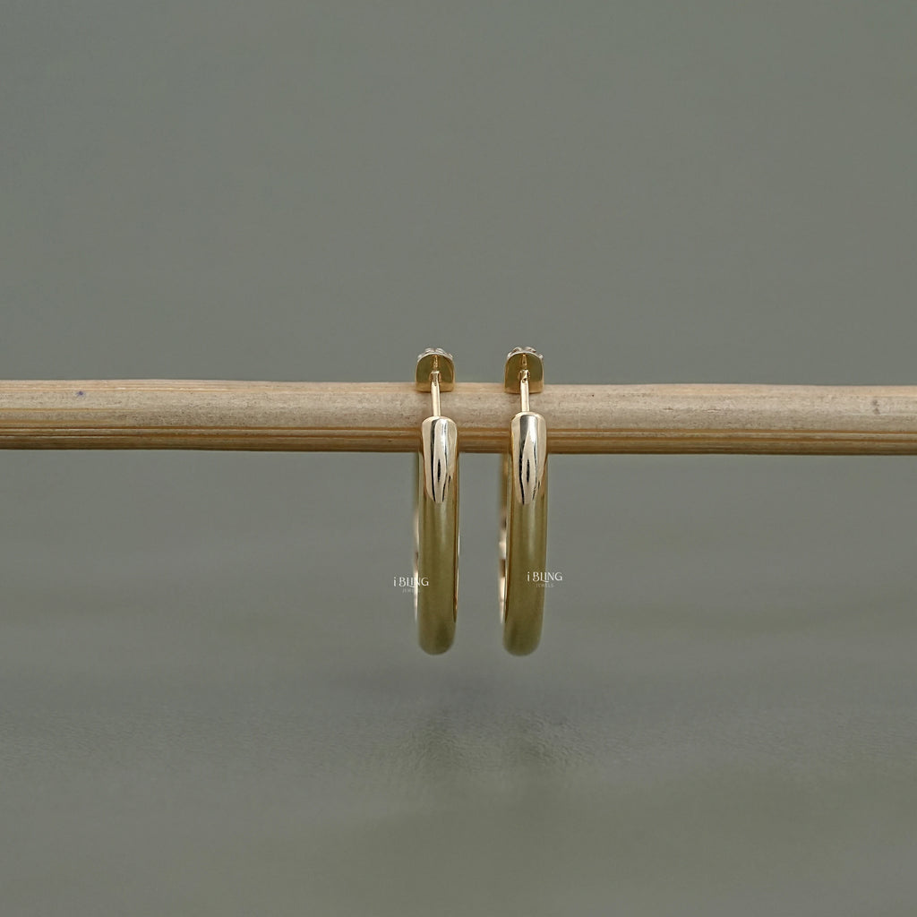 Round Lab Diamond Hoop Earrings