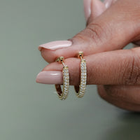 Round Lab Diamond Hoop Earrings