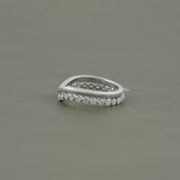Double Row Wave Round Diamond Band