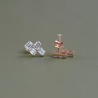 Emerald Cut Lab Diamond Drop Earrings