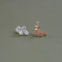 Emerald Cut Lab Diamond Drop Earrings