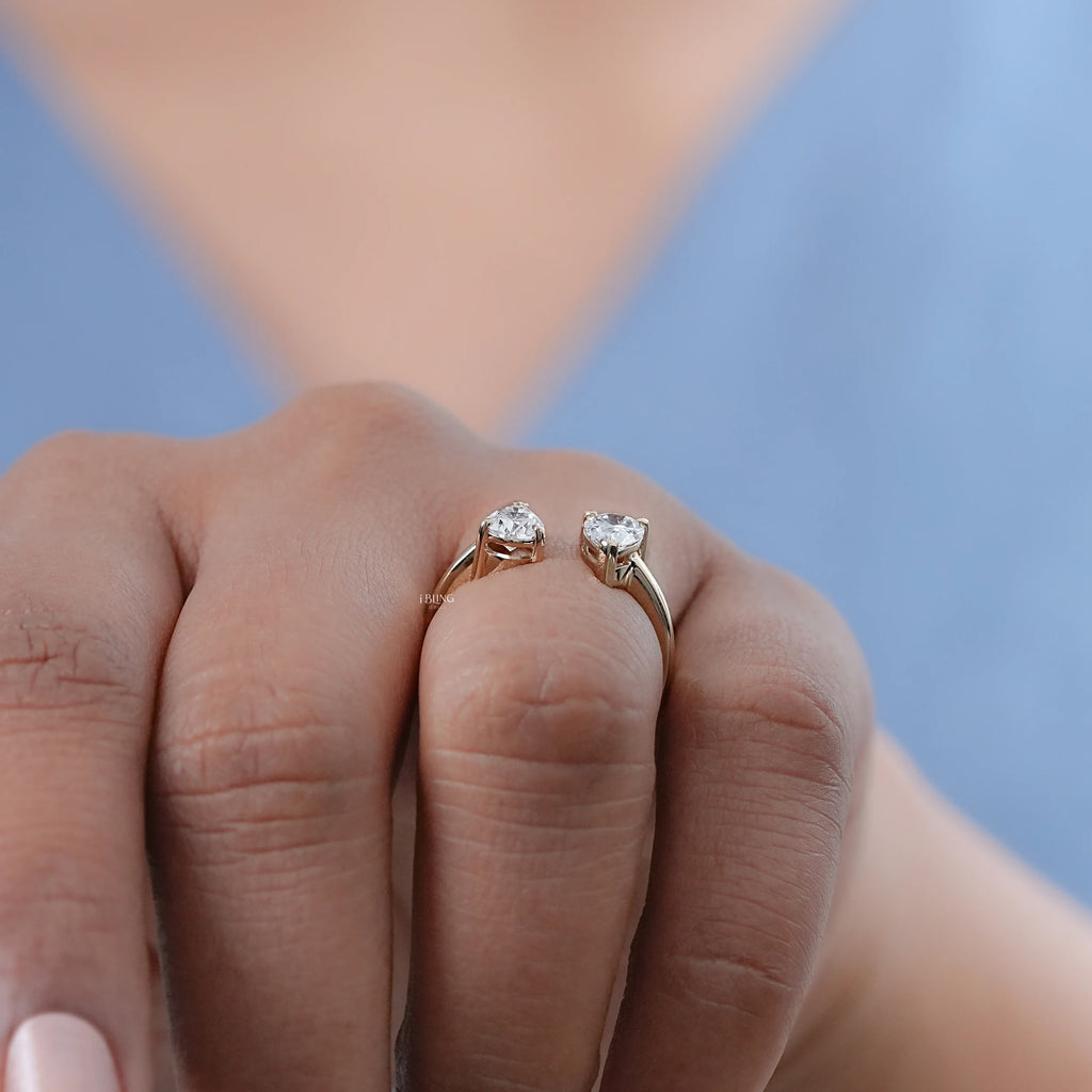 Two Stone Pear Diamond Toi Et Moi Engagement Ring