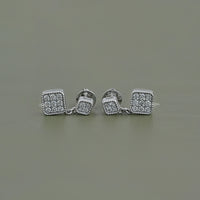 Round Diamond Pave Set Dangle Drop Earrings